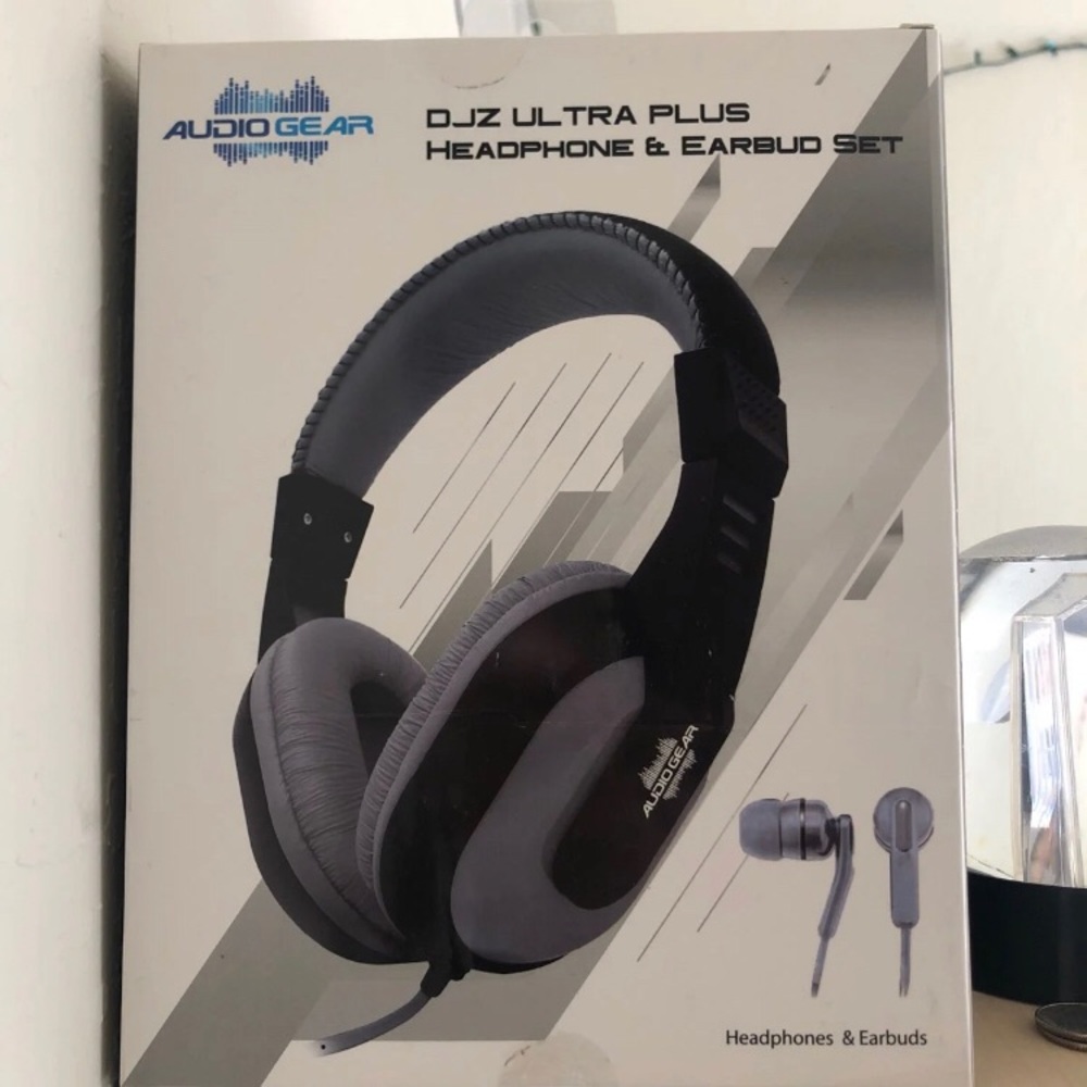 headsets (headphones but also comes with earbuds)